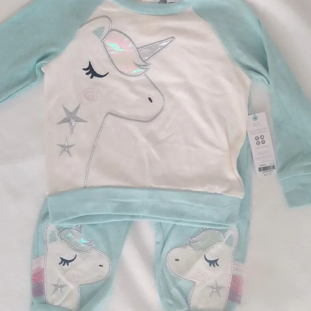Robeez 3D unicorn baby PJ set NWT